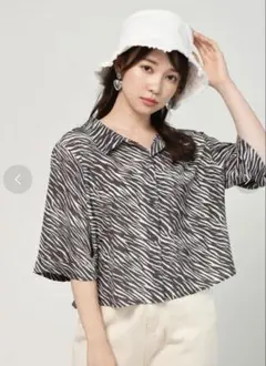 エムズエキサイト ゼブラ柄 半袖シャツ