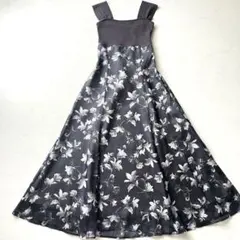 美品 マーキュリーデュオ 花柄ドッキングワンピース モノトーン コルセット風 M