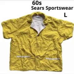 60s ヴィンテージ Sears ビーチシャツ カバナシャツ パイル地 黄 Lのサムネイル