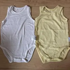 ○UNIQLO ロンパース　肌着　白　黄色　メッシュ　90セット