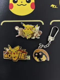 限定】ポケモン 映画 ピカチュウ ミュウツー ピンバッジセット 1998年