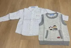 も*も様 ファミリア　シャツとニットベスト
