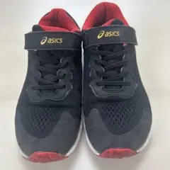 asics ベルクロスニーカー 黒赤　22.5㎝