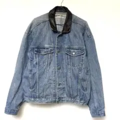 【Roots】 90s カナダ製 セミデコ デニムジャケット レザー襟