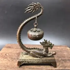 大清乾隆年製 三足龍香炉 ￼ 極細工 中国古香道美術品幅約16.5 cm