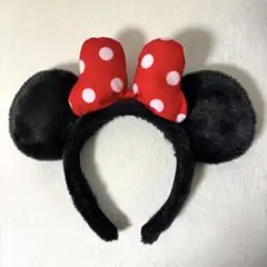 ミニー　カチューシャ　赤い水玉リボン