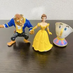 【当時物】ディズニー 美女と野獣 ミニフィギュア 3体セット ユタカ
