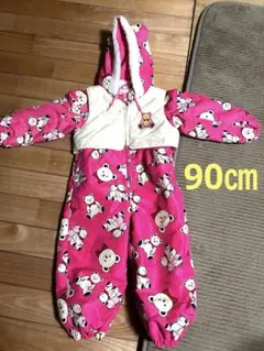 ✨美品✨　スノーウェア　スキーウェア　90 雪遊び　ジャンプスーツ　女の子　くま