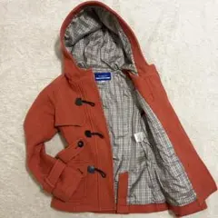 バーバリーブルーレーベル　ダッフルコート　ノバチェック　オレンジ　ショート丈　M