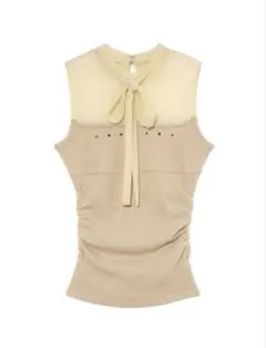 andmary Bella ribbon tank ivory - メルカリ