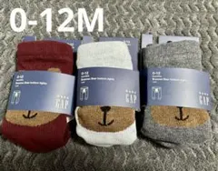 baby GAP くま柄ベビータイツ 0-12M 3色セット