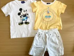100 Tシャツ　ショートパンツセット　まとめ売り ミッキー 半袖　夏のサムネイル