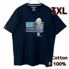 tシャツ ブランド メンズ 3XLサイズ ベア くま ネイビー シンプル夏服