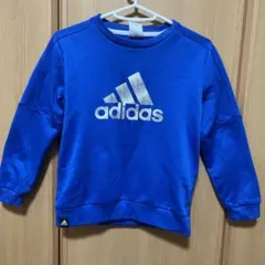 アディダス　140 トレーナー　裏起毛　青　男の子　サッカー　アウター　長袖