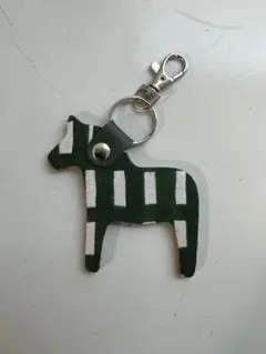 ミナペルホネン手拭い使用　＠ＲＭＩキーホルダー　裏面革使用