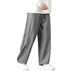 新品未使用✨ワイドパンツ メンズ Mサイズ グレー フリース 防寒