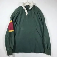 【超希少XLサイズ】Polo by Ralph Lalcen ラガーシャツ 緑色