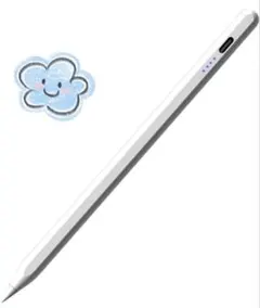 ホワイト タッチペン スタイラスペン 高精度 USB充電式 軽量