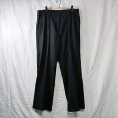 90s〜 クレイボーン ポリエステル 2タック ワイド スラックス 黒 W34