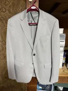 i Jacket ストライプ ビジネスジャケット ライトグレー　AB4