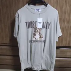 【新品・未使用】TOWARD ROBE犬プリントTシャツグレージュ L　しまむらのサムネイル