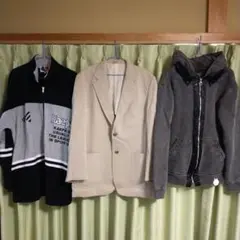 メンズ 長袖 トップス3点セット 上着 ジャケット パーカー まとめ売り コート
