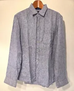JOSEPH ABBOUD ストライプ リネンシャツ メンズ サイズM 麻