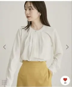 ビス　vis 【洗える・防シワ】フロントタック長袖ブラウス