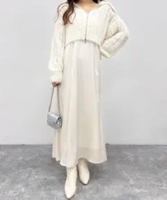 Heather WZIPシャギーニット2Pワンピース