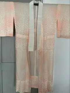 美品⭐︎長襦袢　単衣仕立て　袖無双　腰紐付き　正絹　半衿おまけ付き