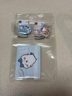 ちいかわ　くら寿司　ビッくらポン　フィギュア　缶バッジ　カード　ハチワレ3点