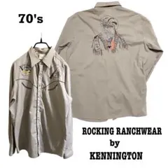 70s Kennington刺繍ウエスタンシャツXL マウンテンマン ケニントン