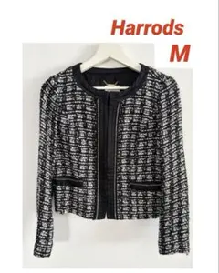 Harrods ツイードノーカラージャケット M