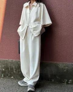【最終値下げ！】CLANE リブストライプタックパンツ