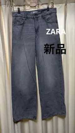 ZARA ライトグレー ワイドレッグデニム