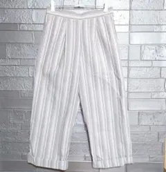 H1-1713　サマンサモスモス ブルー　ストライプパンツ　ウエストゴム　F