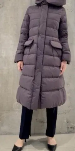 新品　ユニクロ＋J　ウルトラライトダウン　フーデットコート　ブラウンパープル　M J ユニクロ UNIQLO ウルトラライトダウンフーデットコート M