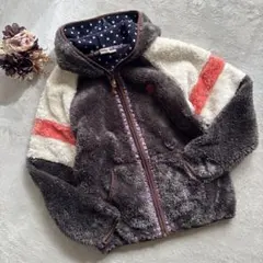 良品☆ROXY【M】ジップアップ フード シャギー／フリースボアジャケット