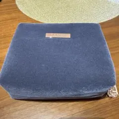 時間限定値下げ　LA MER ベロア調 ポーチ ネイビー