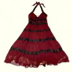 BCBGMAXAZRIA ミニドレス ワンピース6 ワインレッド