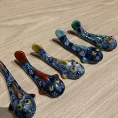 九谷焼　魚形　陶磁器　箸置き5個セット