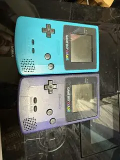 ゲームボーイカラー 青 紫 2台セット　ジャンク　不動品　基盤ありと無し