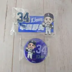 ライオンズ　甲斐野央選手　キーホルダーと缶バッジセット　非売品