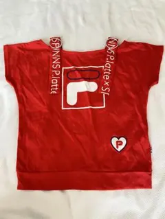 FILA x SPINNS P.latte 半袖Tシャツ 赤 S/160のサムネイル