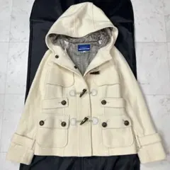 バーバリーブルーレーベル ショートダッフルコート アイボリー系 サイズ38