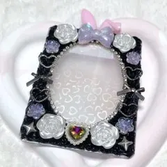 ⭐️即購入OK❤︎硬質ケースデコ ホイップデコ 黒 うさ耳 ピンク No.187