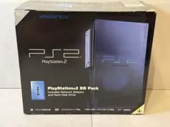 PS2プレイステーション2BBミッドナイトブルー　SCPH-50000MB/NH ミッドナイト・ブルーのPS2本体に“PSBBUnit”を標準搭載したモデルも