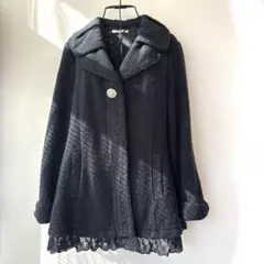 axes femmeネイビーウール混紡 コート フェアリーグランジ　森ガール