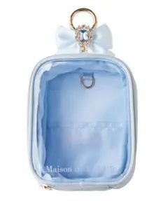 ラスト①【新品】メゾンドフルール　クリアポーチS ぬいぐるみポーチ　ブルー