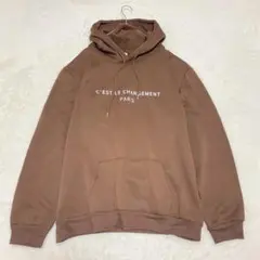 フード付きパーカー◆プルオーバー(XXL)裏起毛 ドローストリング ロゴプリント